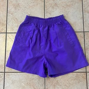 VTG‎ Sea Drift High Waisted Pull-on with Elastic band Purple Shorts, Sz M